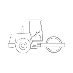 construction site tamping machine icon on white color background