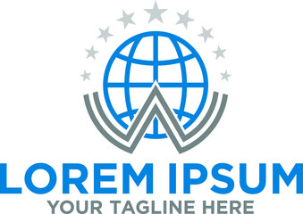 Global letter W Shipping logo