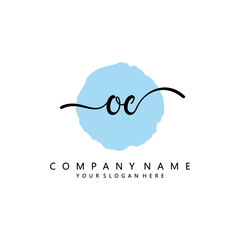 OC Initial handwriting logo template vector 