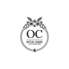 OC Initial handwriting logo template vector 
