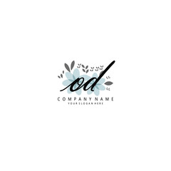 OD Initial handwriting logo template vector 