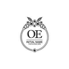 OE Initial handwriting logo template vector 