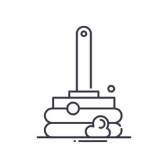 Mop icon, linear isolated illustration, thin line vector, web design sign, outline concept symbol with editable stroke on white background.