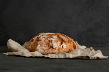 Fresh homemade bread with copy space.
