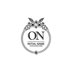 ON Initial handwriting logo template vector 