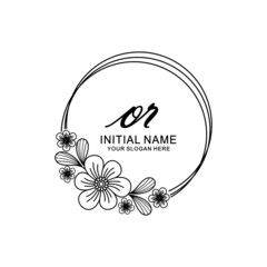 OR Initial handwriting logo template vector 