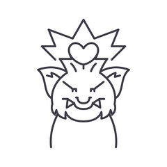 Monster power icon, linear isolated illustration, thin line vector, web design sign, outline concept symbol with editable stroke on white background.