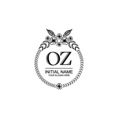 OZ Initial handwriting logo template vector 