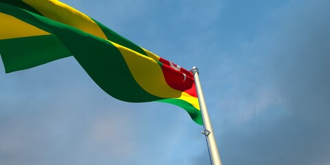 3d rendering of the national flag of the Togo