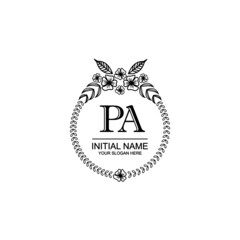 PA Initial handwriting logo template vector 