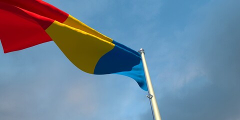 Fototapeta premium 3d rendering of the national flag of the Chad