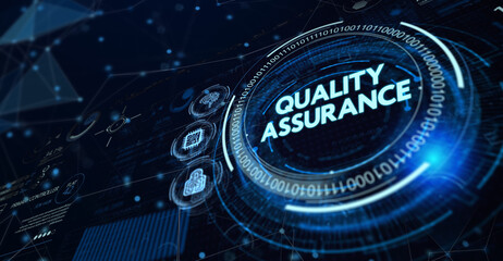 Business, Technology, Internet and network concept. Quality Assurance service guarantee standard.