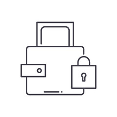 Money savings icon, linear isolated illustration, thin line vector, web design sign, outline concept symbol with editable stroke on white background.