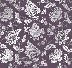 Fototapeta premium traditional wedding card design, paisley floral pattern , India 