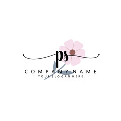 PS Initial handwriting logo template vector 