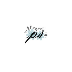 PS Initial handwriting logo template vector 