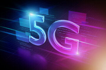 5G abstract background illustration - 3d rendering