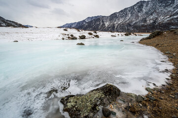 View of river Katun and Altay mountains