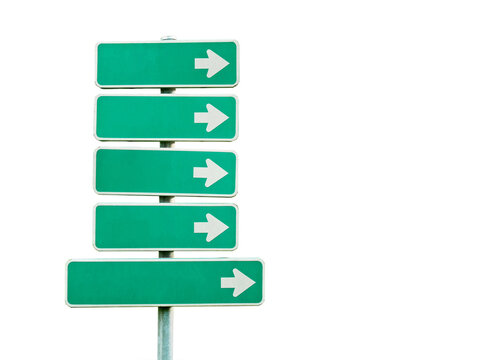 Blank directional signs isolated on white background (with clipping path)