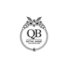 QB Initial handwriting logo template vector 