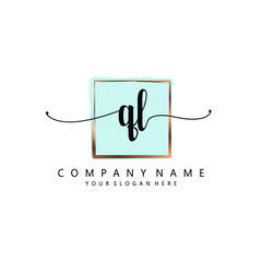 QL Initial handwriting logo template vector 