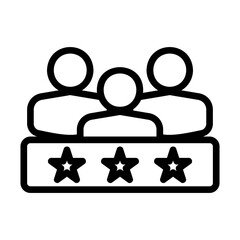 Customer Testimonial icon vector illustration in line style for any projects