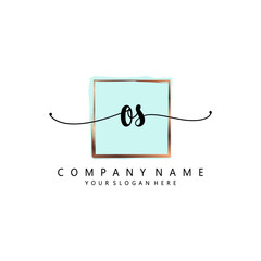 OS Initial handwriting logo template vector 