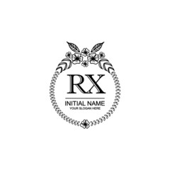 RX Initial handwriting logo template vector 
