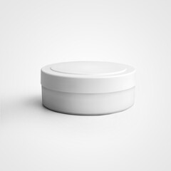 Mockup of a white plastic jar for cream, gel, for presentation of design, logo, for advertising in cosmetology, pharmacy.