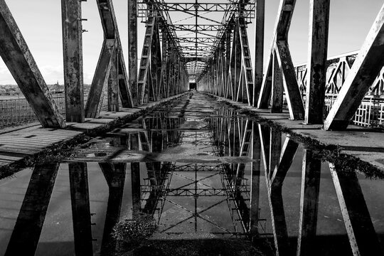 Fototapeta Zabytkowy most kolejowy w Tczewie, widok Lisewo Malborskie