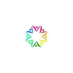 Colorful people together, sign, symbol, logo