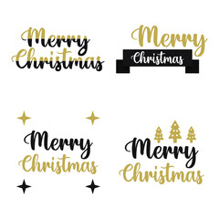 Set, collection of Merry Xmas, Christmas 2021, holiday, simple lettering typography, gift or card, , decorated can be used on websites, invitational cards, visit cards, promotions EPS Vector
