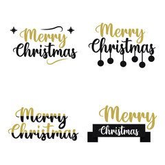 Set, collection Merry Christmas, 2021, simple lettering typographies, gifts or invitational card, invitation, decorated can be used on websites, invitational cards, visit cards, promotions EPS Vector