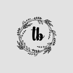 TB Initial handwriting logo template vector 