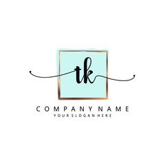 Fototapeta premium TK Initial handwriting logo template vector 