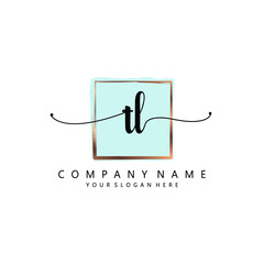 TL Initial handwriting logo template vector 