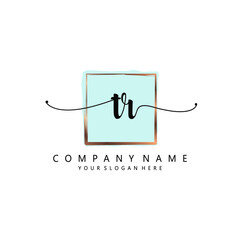 TR Initial handwriting logo template vector 