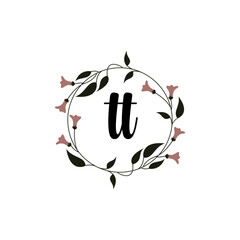 TT Initial handwriting logo template vector 