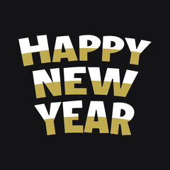 Happy New Year 2021, holiday, simple lettering typography, gift or invitational card, invitation, decorated can be used on websites, invitational cards, visit cards, promotions EPS Vector