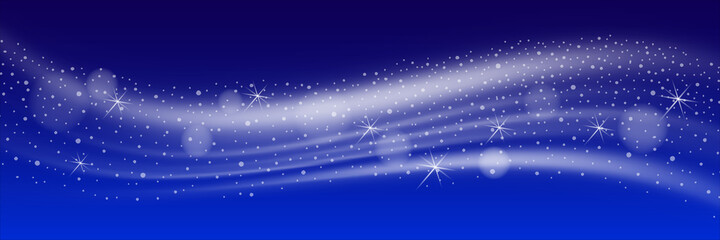 Fototapeta na wymiar Winter blue background, blizzard. Vector illustration, bokeh effect