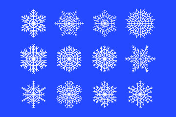 Set of snowflakes, vector illustration