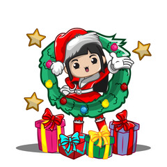 Cute girl ilustration for christmas day_4