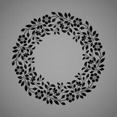 Decorative frame Elegant vector element for design in Eastern style, place for text. Floral black border. Lace illustration for invitations and greeting cards