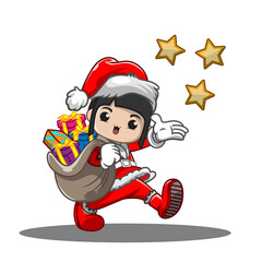 Cute girl ilustration for christmas day_22