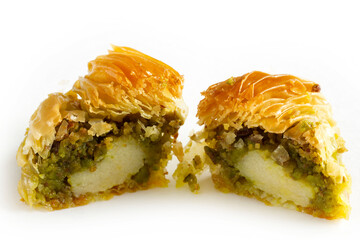 Turkish dessert baklava with pistachio
