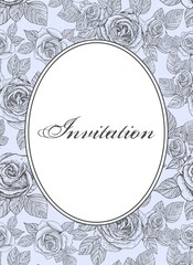 Postcard, invitation, cover, label. Flowers, leaves and branches. Botanical background. Hand drawing. Black engraving, graphics, line art. Vintage. Black and white. Isolated vector illustrations.