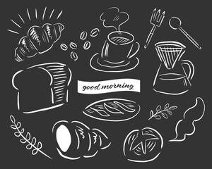 パンとコーヒーの朝食セット