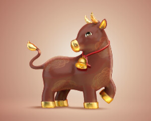 Lovely ceramic brown ox