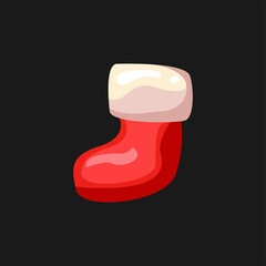 Christmas Socks Icon Vector Flat Background