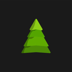 Christmas Tree Icon Vector Flat Background